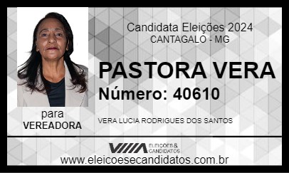 Candidato PASTORA VERA 2024 - CANTAGALO - Eleições