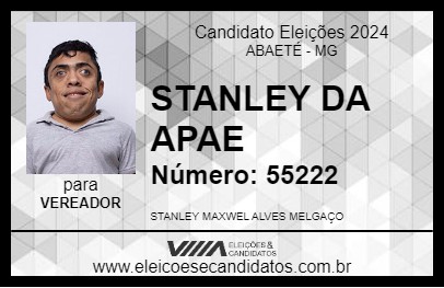 Candidato STANLEY DA APAE 2024 - ABAETÉ - Eleições