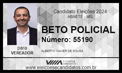 Candidato BETO POLICIAL 2024 - ABAETÉ - Eleições