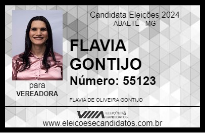 Candidato FLAVIA GONTIJO 2024 - ABAETÉ - Eleições