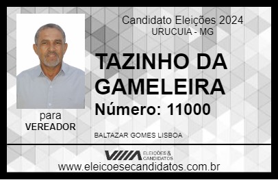 Candidato TAZINHO DA GAMELEIRA 2024 - URUCUIA - Eleições