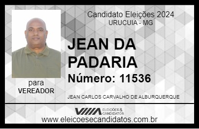 Candidato JEAN DA PADARIA 2024 - URUCUIA - Eleições