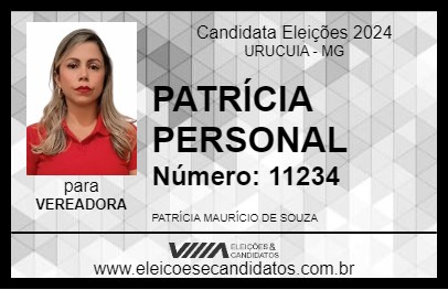 Candidato PATRÍCIA PERSONAL 2024 - URUCUIA - Eleições