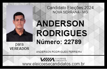 Candidato ANDERSON RODRIGUES 2024 - NOVA SERRANA - Eleições