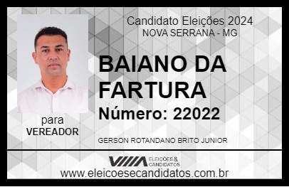 Candidato BAIANO DA FARTURA 2024 - NOVA SERRANA - Eleições