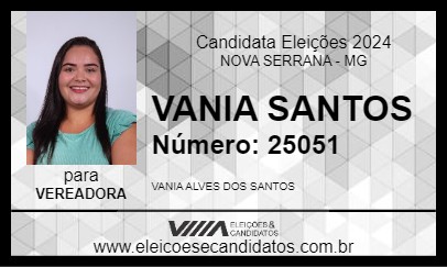 Candidato VANIA SANTOS 2024 - NOVA SERRANA - Eleições