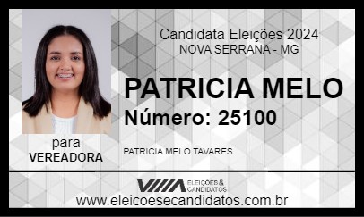 Candidato PATRICIA MELO 2024 - NOVA SERRANA - Eleições