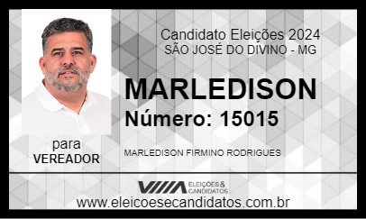 Candidato MARLEDISON 2024 - SÃO JOSÉ DO DIVINO - Eleições