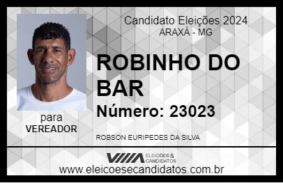 Candidato ROBINHO DO BAR 2024 - ARAXÁ - Eleições