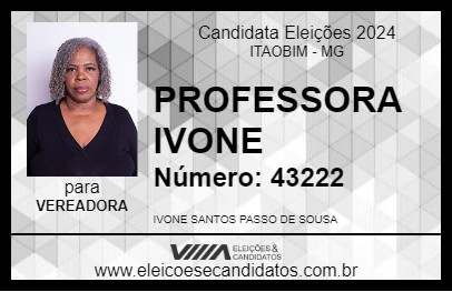 Candidato PROFESSORA IVONE 2024 - ITAOBIM - Eleições