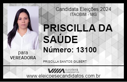 Candidato PRISCILLA DA SAÚDE 2024 - ITAOBIM - Eleições