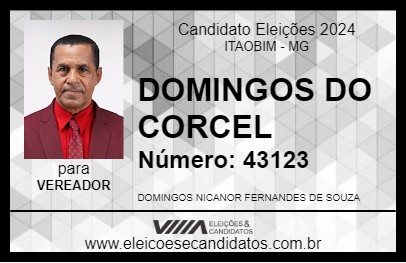 Candidato DOMINGOS DO CORCEL 2024 - ITAOBIM - Eleições