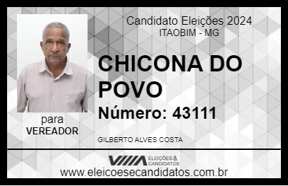 Candidato CHICONA DO POVO 2024 - ITAOBIM - Eleições