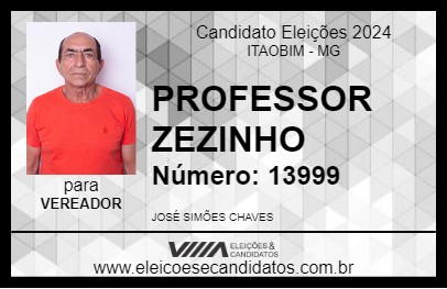 Candidato PROFESSOR ZEZINHO 2024 - ITAOBIM - Eleições