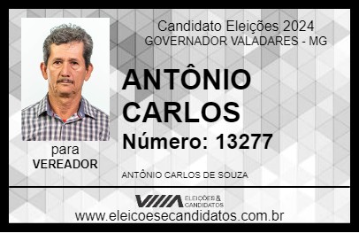 Candidato ANTÔNIO CARLOS 2024 - GOVERNADOR VALADARES - Eleições