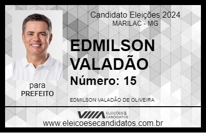 Candidato EDMILSON VALADÃO 2024 - MARILAC - Eleições