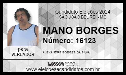 Candidato MANO BORGES 2024 - SÃO JOÃO DEL REI - Eleições