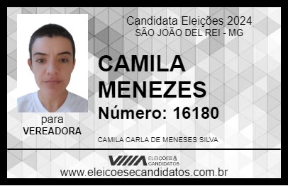 Candidato CAMILA MENEZES 2024 - SÃO JOÃO DEL REI - Eleições