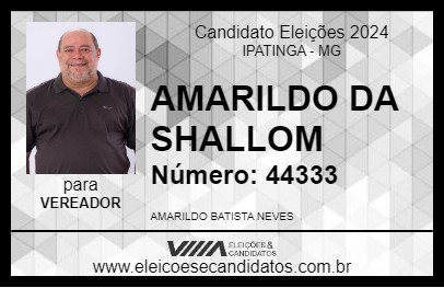 Candidato AMARILDO DA SHALLOM 2024 - IPATINGA - Eleições