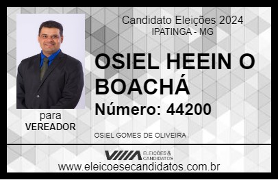 Candidato OSIEL HEEIN O BOACHÁ 2024 - IPATINGA - Eleições