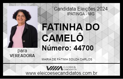 Candidato FATINHA DO CAMELÔ 2024 - IPATINGA - Eleições