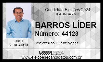 Candidato BARROS LÍDER 2024 - IPATINGA - Eleições