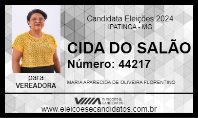 Candidato CIDA DO SALÃO 2024 - IPATINGA - Eleições