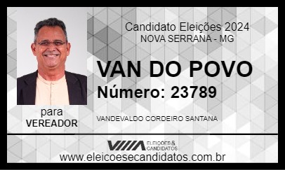 Candidato VAN DO POVO 2024 - NOVA SERRANA - Eleições