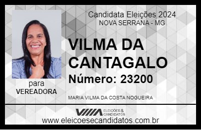 Candidato VILMA CANTAGALO 2024 - NOVA SERRANA - Eleições