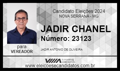 Candidato JADIR CHANEL 2024 - NOVA SERRANA - Eleições