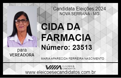 Candidato CIDA DA FARMACIA 2024 - NOVA SERRANA - Eleições