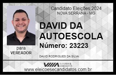 Candidato DAVIDY DA AUTOESCOLA 2024 - NOVA SERRANA - Eleições