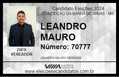 Candidato LEANDRO MAURO 2024 - CONCEIÇÃO DA BARRA DE MINAS - Eleições