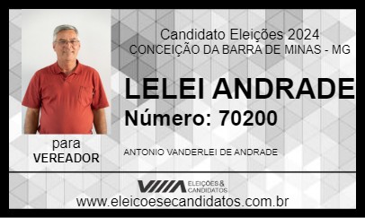 Candidato LELEI ANDRADE 2024 - CONCEIÇÃO DA BARRA DE MINAS - Eleições