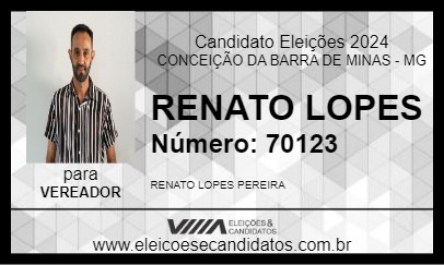 Candidato RENATO LOPES 2024 - CONCEIÇÃO DA BARRA DE MINAS - Eleições