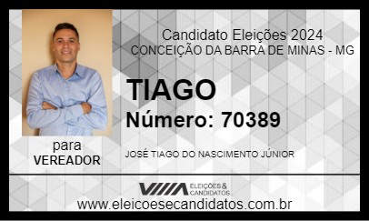 Candidato TIAGO 2024 - CONCEIÇÃO DA BARRA DE MINAS - Eleições