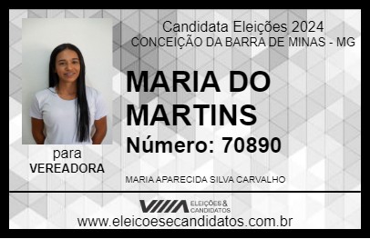 Candidato MARIA DO MARTINS 2024 - CONCEIÇÃO DA BARRA DE MINAS - Eleições