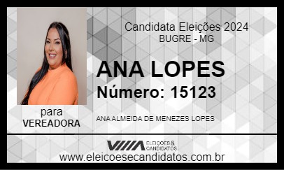 Candidato ANA LOPES 2024 - BUGRE - Eleições