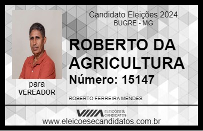 Candidato ROBERTO DA AGRICULTURA 2024 - BUGRE - Eleições