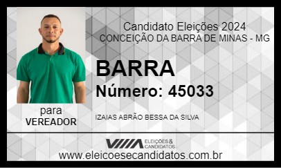 Candidato BARRA 2024 - CONCEIÇÃO DA BARRA DE MINAS - Eleições