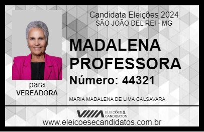 Candidato MADALENA PROFESSORA 2024 - SÃO JOÃO DEL REI - Eleições