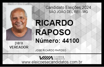 Candidato RICARDO RAPOSO 2024 - SÃO JOÃO DEL REI - Eleições