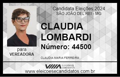 Candidato CLAUDIA LOMBARDI 2024 - SÃO JOÃO DEL REI - Eleições