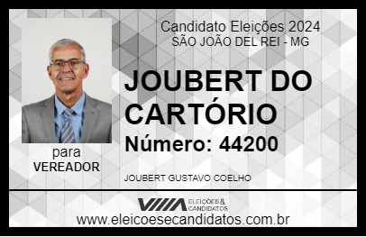 Candidato JOUBERT DO CARTÓRIO 2024 - SÃO JOÃO DEL REI - Eleições