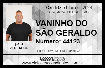 Candidato VANINHO DO SÃO GERALDO 2024 - SÃO JOÃO DEL REI - Eleições