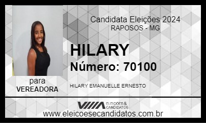 Candidato HILARY 2024 - RAPOSOS - Eleições