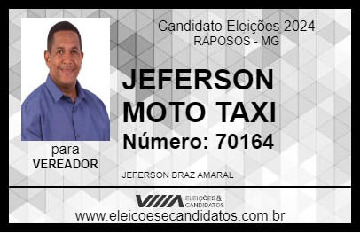 Candidato JEFERSON MOTO TAXI 2024 - RAPOSOS - Eleições