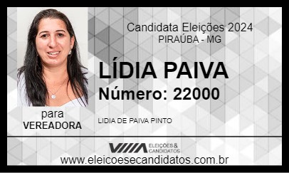 Candidato LÍDIA PAIVA 2024 - PIRAÚBA - Eleições