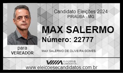 Candidato MAX SALERMO 2024 - PIRAÚBA - Eleições