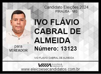 Candidato IVO FLÁVIO CABRAL DE ALMEIDA 2024 - PIRAÚBA - Eleições